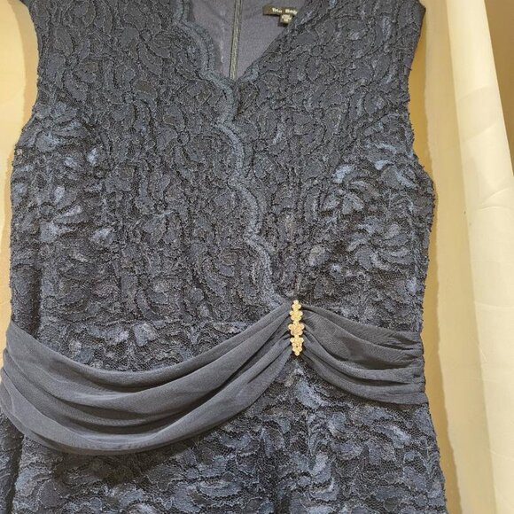 Blue with white stones long Blue Sage dress - Picture 2 of 5